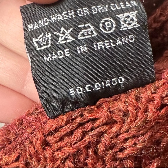 Blarney Woolen Mills Wool Cardigan Sweater Buttons Classic Fisherman Cable Knit - Picture 4 of 17